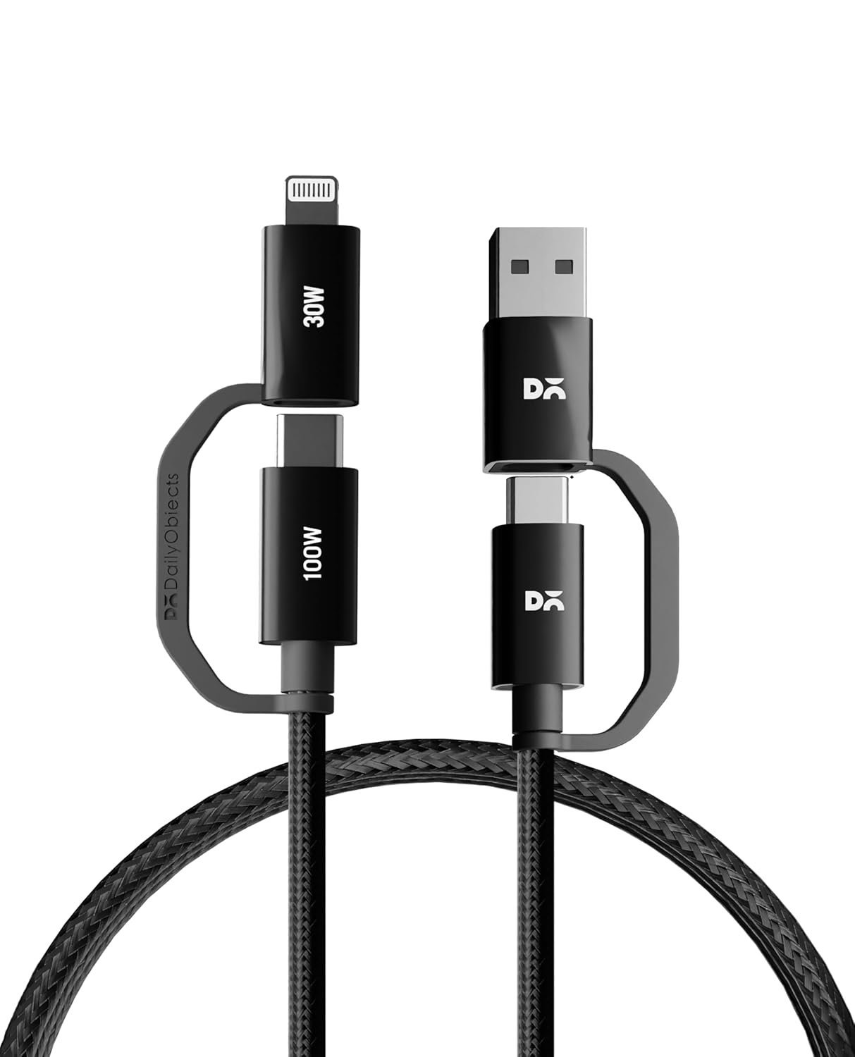 61LPJUwb72L._SL1500_.jpg DailyObjects SURGE Kevlar Core 4-in-1 100W Charging Cable|USB-A,Type-C - Image 1